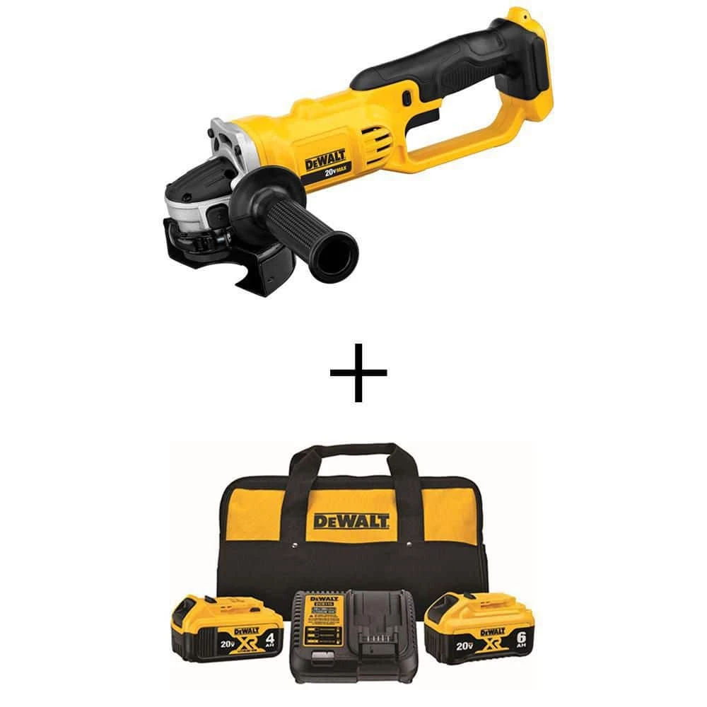 DEWALT 20-Volt MAX Cordless 4-1/2 in. to 5 in. Grinder with (1) 20-Volt Battery 6.0Ah, (1) 20-Volt Battery 4.0Ah & Charger 1 DEWALT 20-Volt MAX Cordless 4-1/2 in. to 5 in. Grinder with (1) 20-Volt Battery 6.0Ah, (1) 20-Volt Battery 4.0Ah & Charger