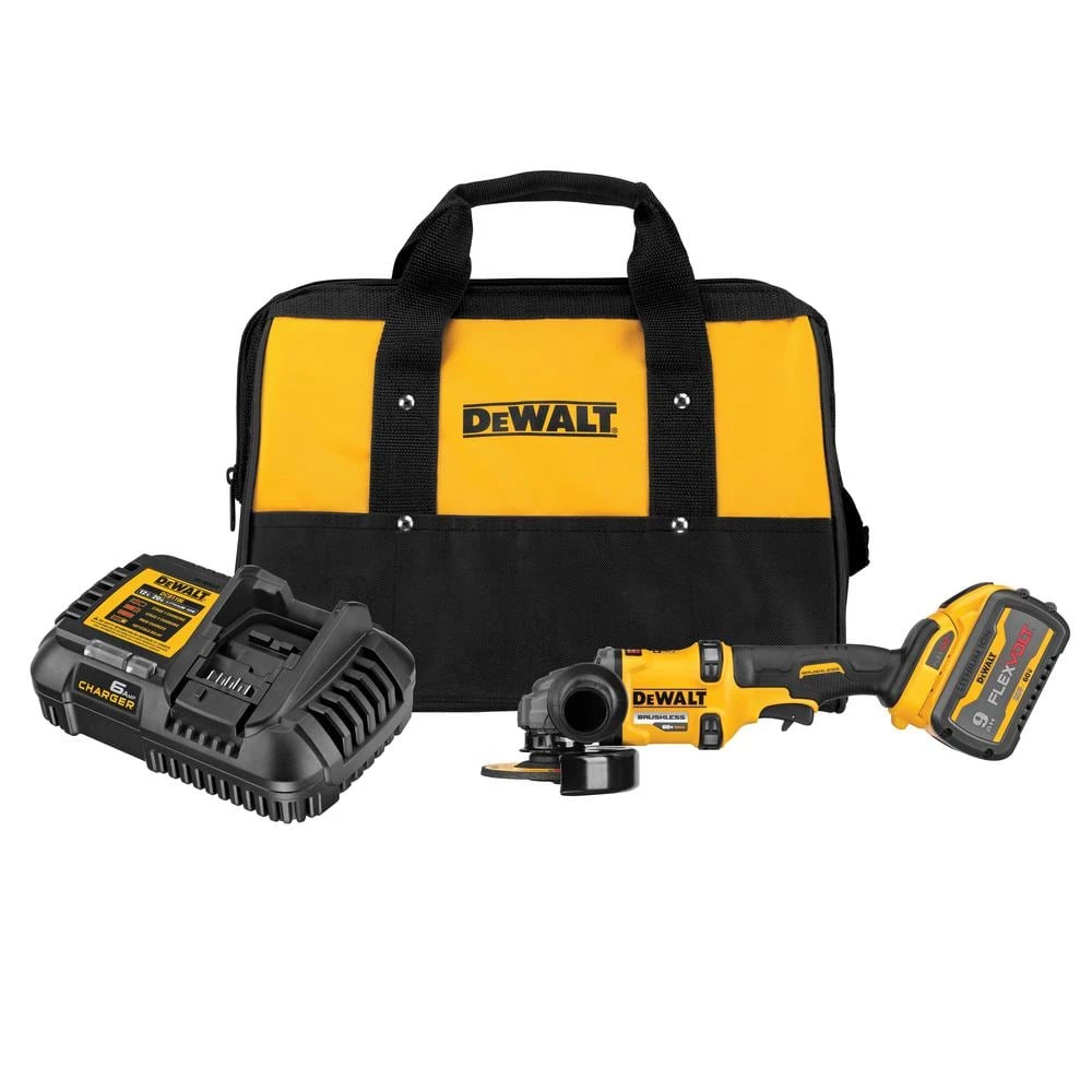 DEWALT FLEXVOLT 60-Volt MAX Cordless Brushless 4-1/2 in. - 6 in. Small Angle Grinder & (1) FLEXVOLT 9.0Ah Battery 1 DEWALT FLEXVOLT 60-Volt MAX Cordless Brushless 4-1/2 in. - 6 in. Small Angle Grinder & (1) FLEXVOLT 9.0Ah Battery