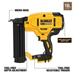 DEWALT 20-Volt Max Lithium-Ion 18-Gauge Cordless Brad Nailer Kit 17 DEWALT 20-Volt Max Lithium-Ion 18-Gauge Cordless Brad Nailer Kit -DEWALT Shop dewalt brad nailers dcn680d1 40 1000 1