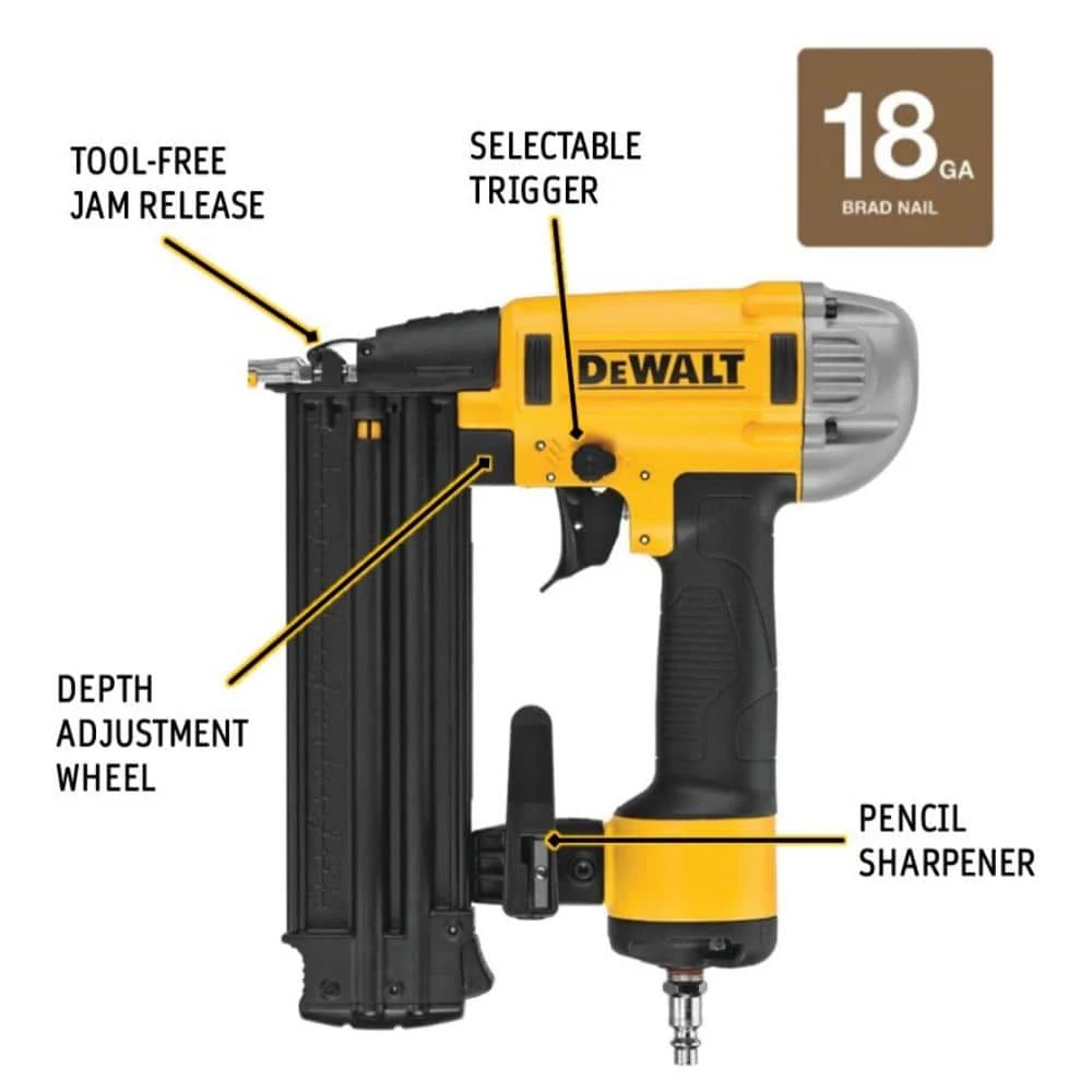 DEWALT 18-Gauge Pneumatic Corded Brad Nailer 2 DEWALT 18-Gauge Pneumatic Corded Brad Nailer - Image 2