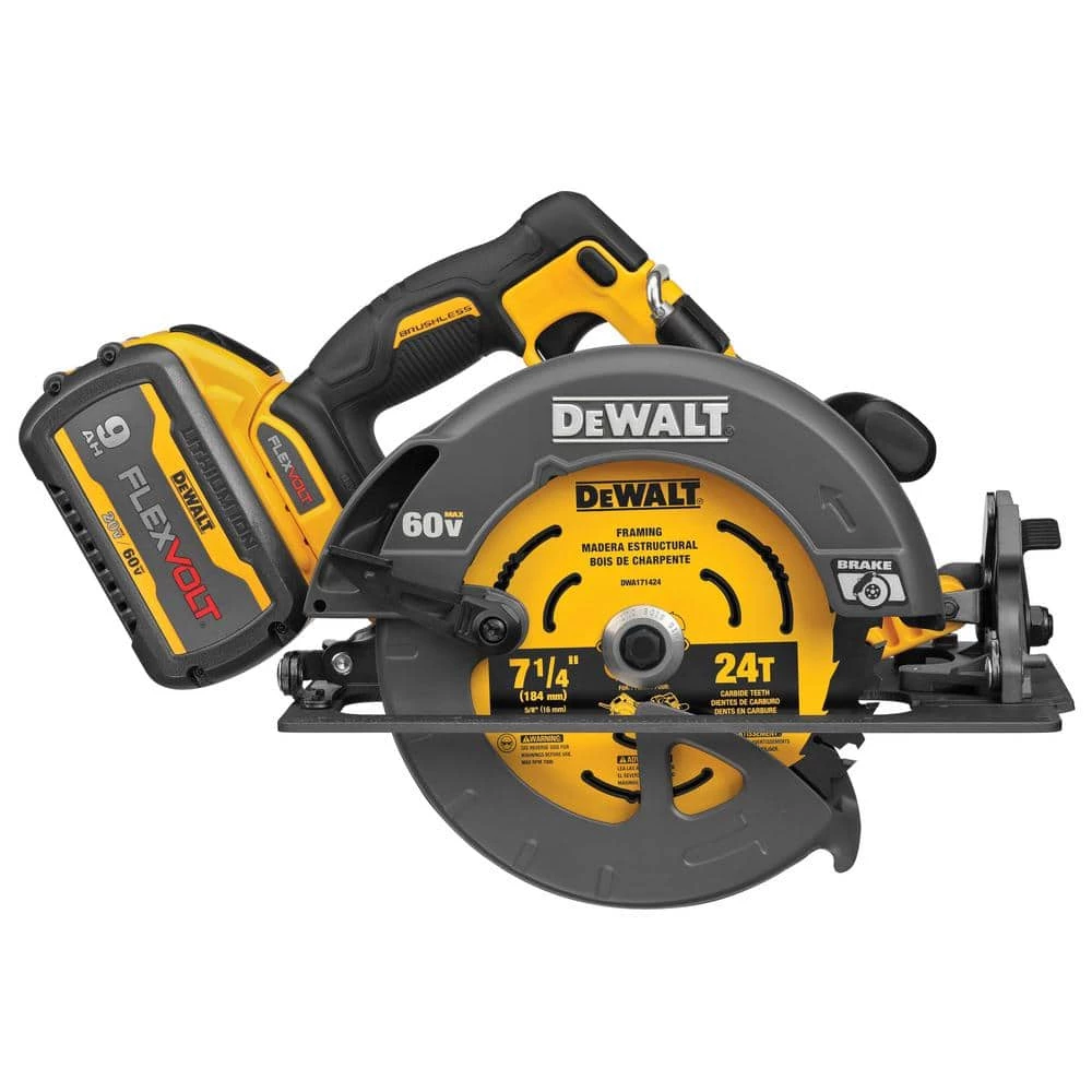 DEWALT FLEXVOLT 60-Volt MAX Cordless Brushless 7-1/4 in. Circular Saw with Brake with (1) FLEXVOLT 9.0Ah Battery 5 DEWALT FLEXVOLT 60-Volt MAX Cordless Brushless 7-1/4 in. Circular Saw with Brake with (1) FLEXVOLT 9.0Ah Battery - Image 5