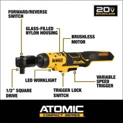 DEWALT ATOMIC 20-Volt MAX Cordless 1/2 in. Ratchet (Tool-Only) -DEWALT Shop dewalt cordless ratchets dcf512b 66 1000