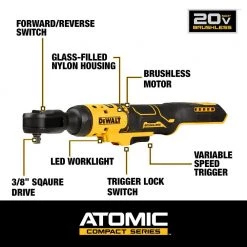 DEWALT ATOMIC 20-Volt MAX Cordless 3/8 in. Ratchet (Tool-Only) -DEWALT Shop dewalt cordless ratchets dcf513b 40 1000