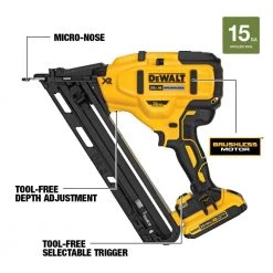 DEWALT 20-Volt Max Lithium-Ion Cordless 15-Gauge Finish Nailer -DEWALT Shop dewalt finishing nailers dcn650d1 40 1000