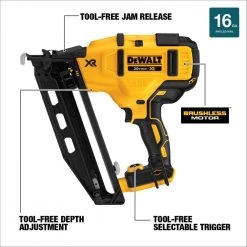 DEWALT 20-Volt Max 16-Gauge Cordless Angled Finish Nailer Kit -DEWALT Shop dewalt finishing nailers dcn660d1 40 1000
