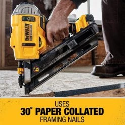 DEWALT 20-Volt MAX Lithium-Ion Cordless Brushless 2-Speed 30° Paper Collated Framing Nailer with 4Ah Battery and Charger -DEWALT Shop dewalt framing nailers dcn692m1 a0 1000