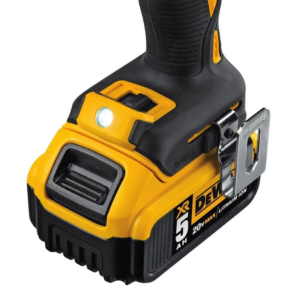 DEWALT 20-Volt MAX XR Cordless Brushless 3-Speed 1/2 in. Hammer Drill with (2) 20-Volt 5.0Ah Batteries & Charger 8 DEWALT 20-Volt MAX XR Cordless Brushless 3-Speed 1/2 in. Hammer Drill with (2) 20-Volt 5.0Ah Batteries & Charger - Image 8