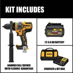 DEWALT 20-Volt MAX Cordless Brushless 1/2 in. Hammer Drill/Driver with FLEXVOLT ADVANTAGE with (1) FLEXVOLT 6.0Ah Battery -DEWALT Shop dewalt hammer drills dcd999t1 40 1000