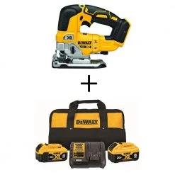 DEWALT 20-Volt MAX XR Cordless Brushless Jigsaw with (1) 20-Volt Battery 6.0Ah, (1) 20-Volt Battery 4.0Ah & Charger