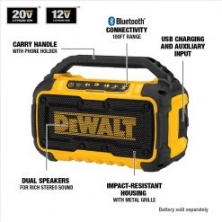 DEWALT 20-Volt MAX Bluetooth Speaker with20-Volt MAX XR Premium Lithium-Ion 6.0 Ah and 4.0 Ah Starter Kit -DEWALT Shop dewalt jobsite audio dcb246ckwdcr010 c3 1000