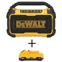 DEWALT 20-Volt MAX Bluetooth Speaker with (1) 20-Volt Battery 3.0Ah