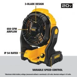 DEWALT 20-Volt MAX Jobsite Fan with 20-Volt MAX Compact Lithium-Ion 3.0Ah Battery Pack -DEWALT Shop dewalt jobsite fans dce512bwdcb230 40 1000