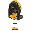 DEWALT 20-Volt MAX Jobsite Fan with 20-Volt MAX Compact Lithium-Ion 3.0Ah Battery Pack
