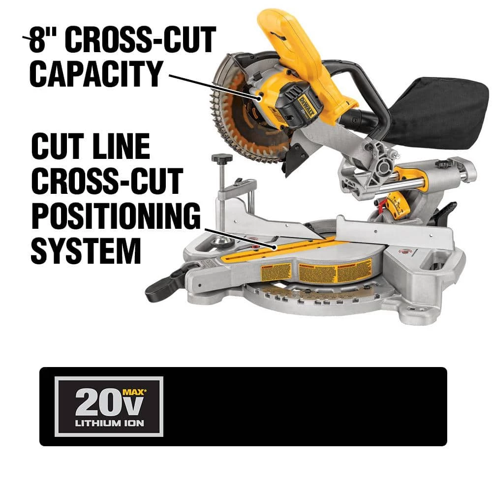 DEWALT 20-Volt MAX Cordless 7-1/4 in. Sliding Miter Saw with (1) 20-Volt Battery 4.0Ah 3 DEWALT 20-Volt MAX Cordless 7-1/4 in. Sliding Miter Saw with (1) 20-Volt Battery 4.0Ah - Image 3