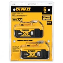 DEWALT 20-Volt MAX XR Premium Lithium-Ion 5.0Ah Battery Pack (2-Pack) 15 DEWALT 20-Volt MAX XR Premium Lithium-Ion 5.0Ah Battery Pack (2-Pack) -DEWALT Shop dewalt outdoor power batteries chargers dcb205 2 c3 1000