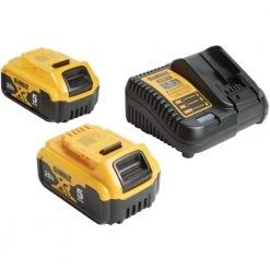 DEWALT 20-Volt MAX XR Premium Lithium-Ion 5.0Ah Battery Pack (2-Pack), Charger & Kit Bag -DEWALT Shop dewalt outdoor power batteries chargers dcb205 2ck 4f 1000