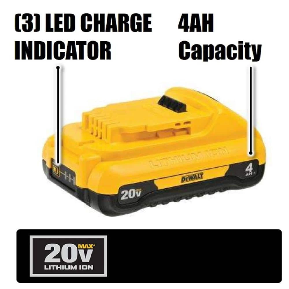 DEWALT 20-Volt MAX Compact Lithium-Ion 4.0Ah Battery Pack 2 DEWALT 20-Volt MAX Compact Lithium-Ion 4.0Ah Battery Pack - Image 2