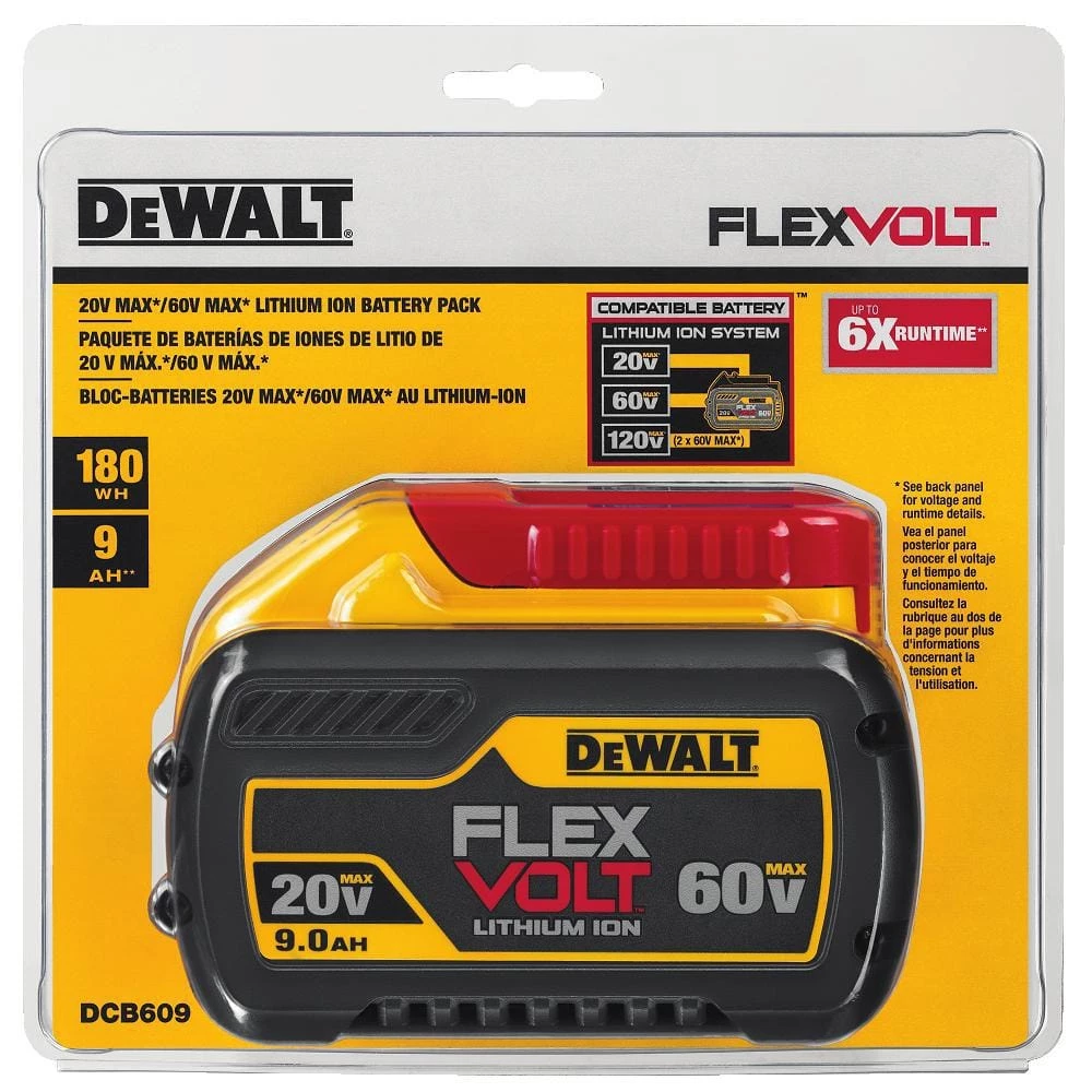 DEWALT FLEXVOLT 20-Volt/60-Volt MAX Lithium-Ion Battery Pack with 9.0 Ah and 6.0 Ah Battery Packs (2-Pack) 3 DEWALT FLEXVOLT 20-Volt/60-Volt MAX Lithium-Ion Battery Pack with 9.0 Ah and 6.0 Ah Battery Packs (2-Pack) - Image 3