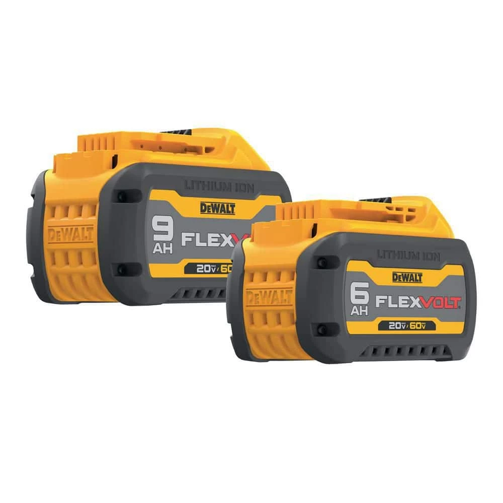 DEWALT FLEXVOLT 20-Volt/60-Volt MAX Lithium-Ion Battery Pack with 9.0 Ah and 6.0 Ah Battery Packs (2-Pack) 1 DEWALT FLEXVOLT 20-Volt/60-Volt MAX Lithium-Ion Battery Pack with 9.0 Ah and 6.0 Ah Battery Packs (2-Pack)