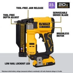 DEWALT 20-Volt MAX Lithium-Ion Cordless 23-Gauge Pin Nailer Kit with 2.0 Ah Battery Pack and Charger -DEWALT Shop dewalt pin nailers dcn623d1 40 1000
