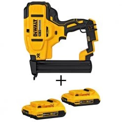 DEWALT 20V MAX XR Lithium-Ion 18-Gauge Cordless Narrow Crown Stapler with (2) 2.0Ah Compact Lithium-Ion Battery Packs