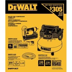 DEWALT 6 Gal. 18-Gauge Brad Nailer and Heavy-Duty Pancake Electric Air Compressor Combo Kit (1-Tool) -DEWALT Shop dewalt portable air compressors dwfp1kit 40 1000