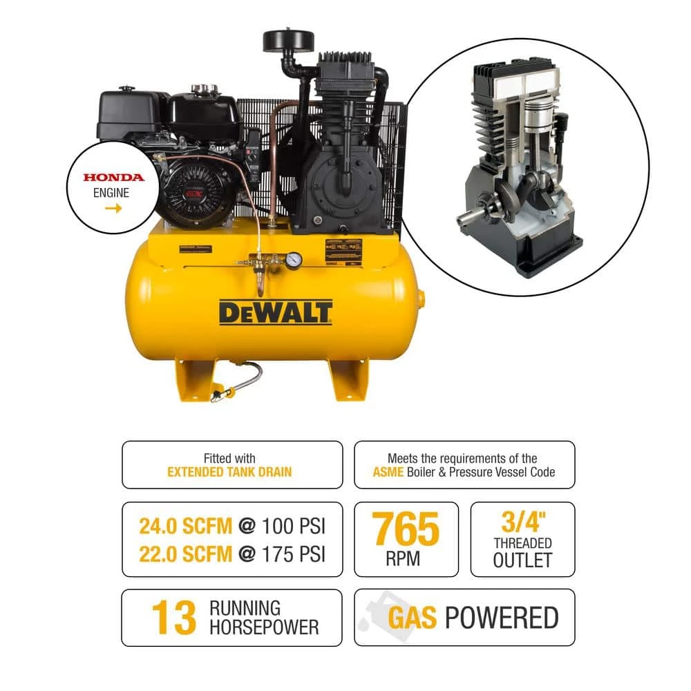 DEWALT 30 Gal. 2-Stage Portable Gas-Powered Truck Mount Air Compressor 9 DEWALT 30 Gal. 2-Stage Portable Gas-Powered Truck Mount Air Compressor - Image 9