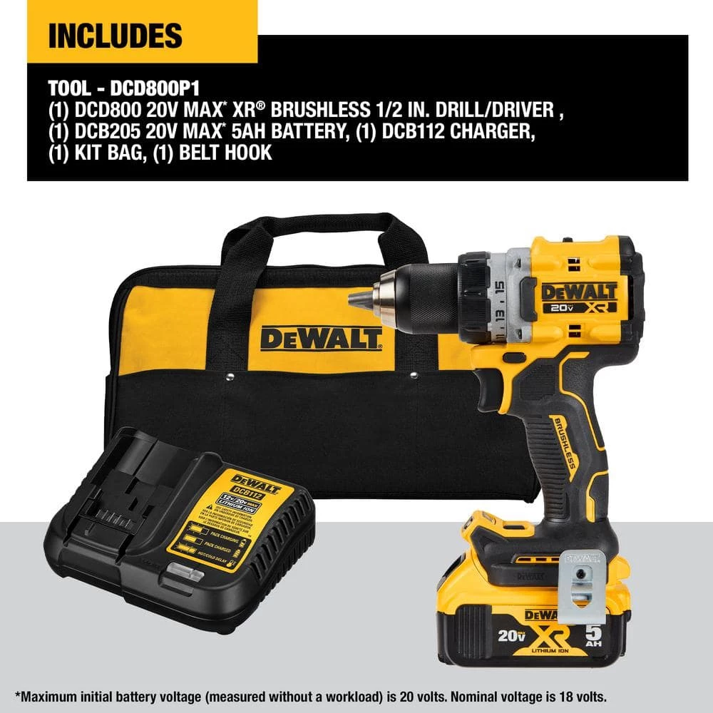 DEWALT 20-Volt MAX XR Lithium-Ion Cordless Compact 1/2 in. Drill/Driver Kit 7 DEWALT 20-Volt MAX XR Lithium-Ion Cordless Compact 1/2 in. Drill/Driver Kit - Image 7