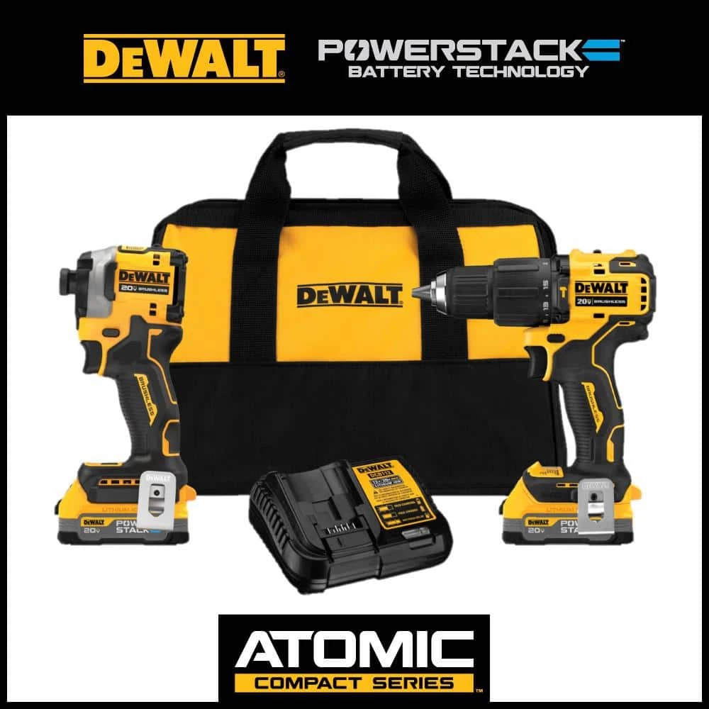 DEWALT 20-Volt MAX Lithium-Ion Brushless Cordless Combo Kit (2-Tool) with Two 1.7 Ahr Batteries, Charger and Bag 1 DEWALT 20-Volt MAX Lithium-Ion Brushless Cordless Combo Kit (2-Tool) with Two 1.7 Ahr Batteries, Charger and Bag