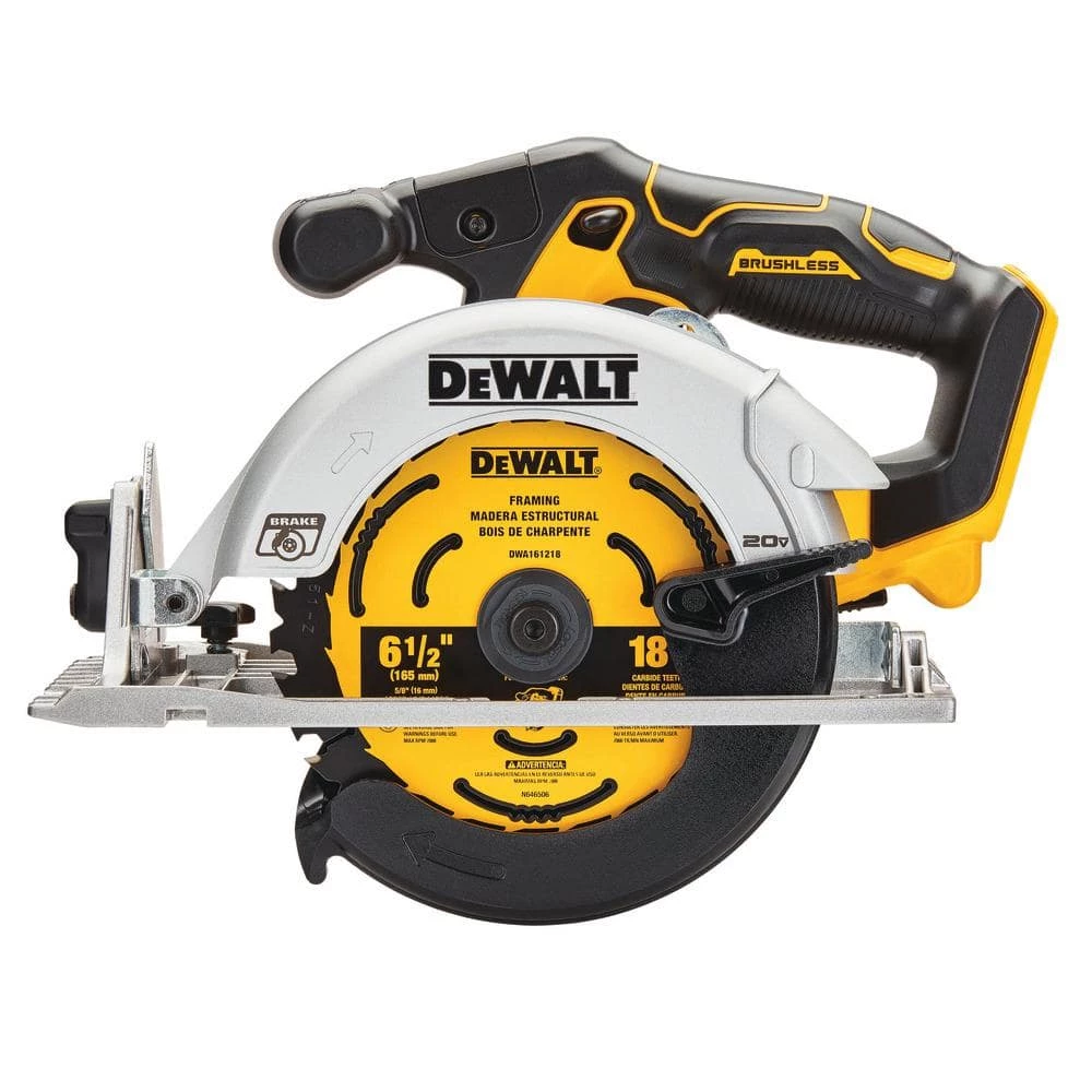 DEWALT 20V MAX Lithium-Ion Cordless Brushless Combo Kit (4-Tool) and 6-1/2 in. Circular Saw w/6Ah Battery & (2) 4Ah Batteries 5 DEWALT 20V MAX Lithium-Ion Cordless Brushless Combo Kit (4-Tool) and 6-1/2 in. Circular Saw w/6Ah Battery & (2) 4Ah Batteries - Image 5