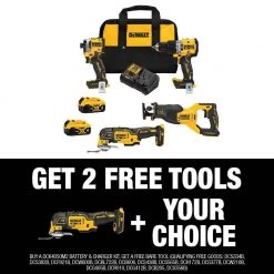 DEWALT 20V MAX Lithium-Ion Cordless Brushless Combo Kit (4-Tool) & 20V MAX XR Cordless Brushless 3-Speed Oscillating Multi-Tool