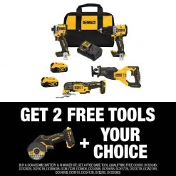 DEWALT 20-Volt Maximum Lithium-Ion Cordless Brushless Combo Kit (4-Tool) and 20-Volt XR Cordless 3 in. Cut-Off Tool