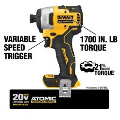 DEWALT ATOMIC 20-Volt MAX Cordless Brushless Combo Kit (4-Tool), (2) 2.0 Ah Batteries, Charger & Bag -DEWALT Shop dewalt power tool combo kits dck489d2 1f 1000
