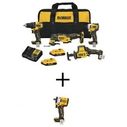 DEWALT ATOMIC 20V MAX Cordless Brushless Combo Kit (4-Tool) and ATOMIC 20V MAX Cordless Brushless 1/2 in. Impact Wrench