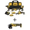 DEWALT ATOMIC 20V MAX Cordless Brushless Combo Kit (4-Tool) and 20V MAX XR Brushless 4-1/2 in. Slide Switch Small Angle Grinder