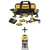 DEWALT ATOMIC 20V MAX Lithium-Ion Cordless Brushless Combo Kit (4-Tool) and 20V MAX XR Cordless Brushless Compact Router
