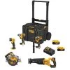 DEWALT 20-Volt MAX Lithium-Ion Cordless Brushless Combo Kit (5-Tool) with (2) 4.0 Ah Batteries and Charger