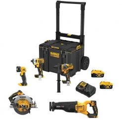DEWALT 20-Volt MAX Lithium-Ion Cordless Brushless Combo Kit (5-Tool) with (2) 4.0 Ah Batteries and Charger