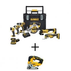 DEWALT 20V MAX Lithium-Ion Cordless Combo Kit(7-Tool) with ToughSystem Case and 20-Volt MAX XR Cordless Brushless Jigsaw