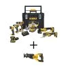 DEWALT 20V MAX Lithium-Ion Cordless Combo Kit(7-Tool) with ToughSystem Case and 20V MAX XR Cordless Brushless Reciprocating Saw