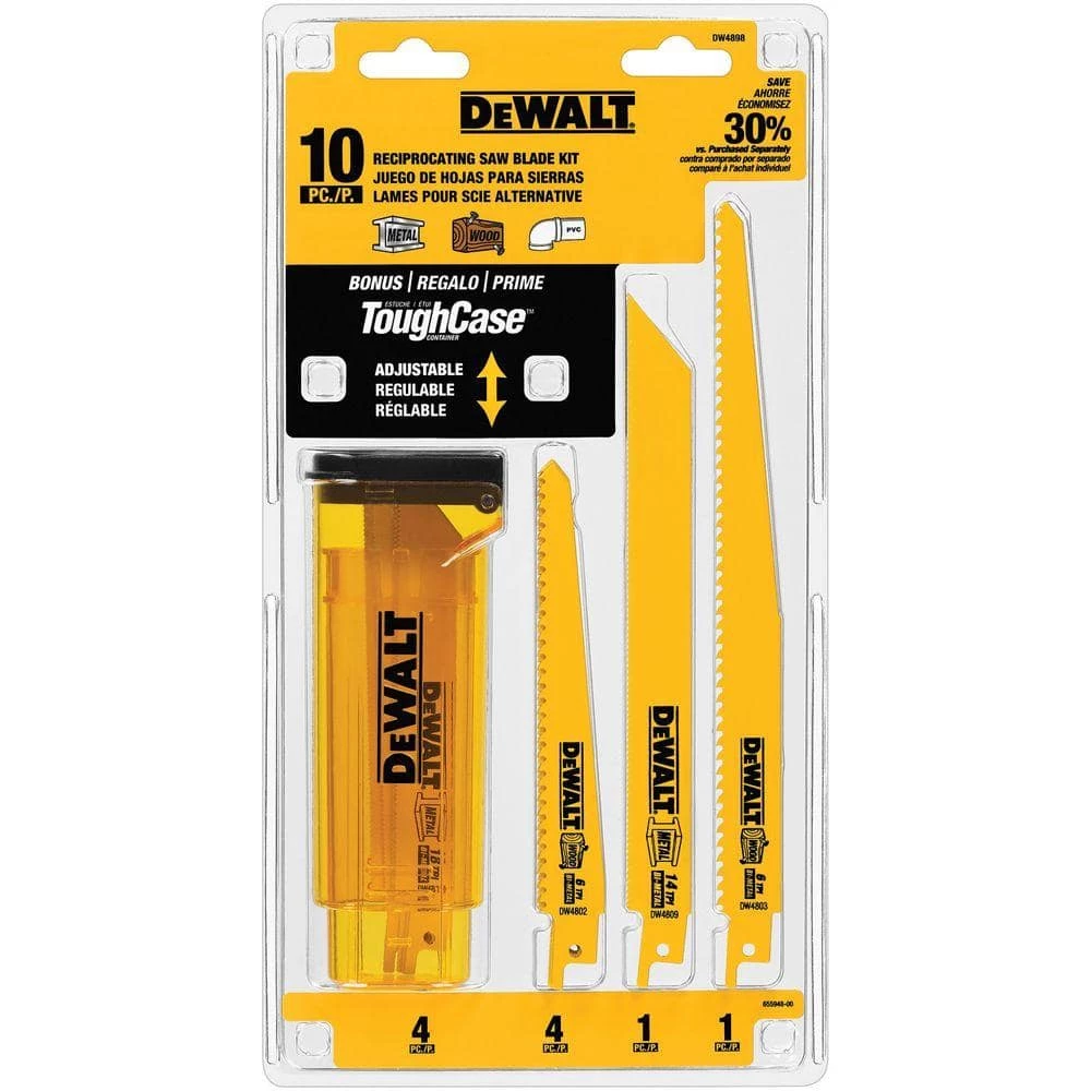DEWALT Bi-Metal Reciprocating Saw Blade Set with Case (10-Piece) 3 DEWALT Bi-Metal Reciprocating Saw Blade Set with Case (10-Piece) - Image 3