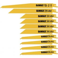 DEWALT Bi-Metal Reciprocating Saw Blade Set with Case (10-Piece)