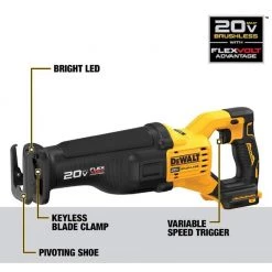 DEWALT 20-Volt MAX Lithium Ion Cordless Brushless Reciprocating Saw with FLEXVOLT ADVANTAGE (Tool Only) -DEWALT Shop dewalt reciprocating saws dcs386b 40 1000