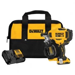 DEWALT 20-Volt MAX Lithium-Ion 15-Degree Cordless Roofing Nailer Kit with Battery 2.0 Ah Charger and Bag