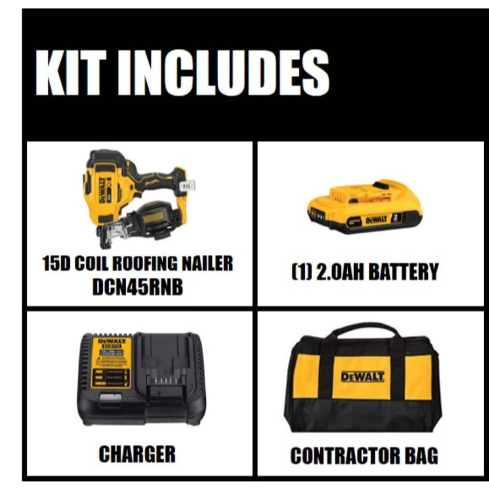 DEWALT 20-Volt MAX Lithium-Ion 15-Degree Cordless Roofing Nailer Kit with Battery 2.0 Ah Charger and Bag 2 DEWALT 20-Volt MAX Lithium-Ion 15-Degree Cordless Roofing Nailer Kit with Battery 2.0 Ah Charger and Bag - Image 2