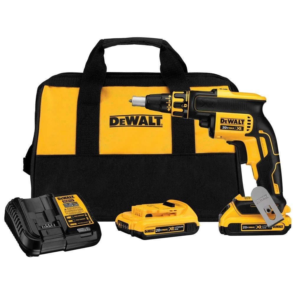 DEWALT 20-Volt MAX XR Cordless Brushless Drywall Screw Gun with (2) 20-Volt 2.0Ah Batteries & Charger 1 DEWALT 20-Volt MAX XR Cordless Brushless Drywall Screw Gun with (2) 20-Volt 2.0Ah Batteries & Charger