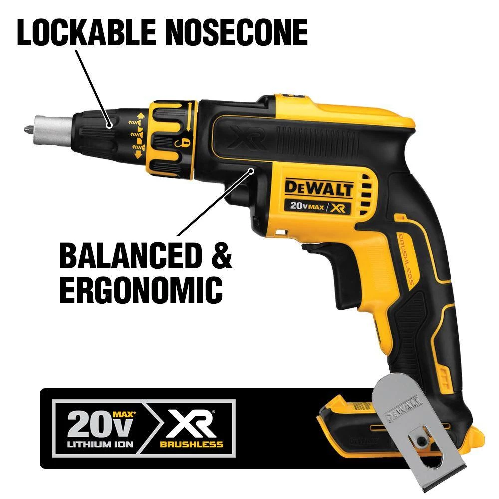 DEWALT 20-Volt MAX XR Cordless Brushless Drywall Screw Gun with (2) 20-Volt 2.0Ah Batteries & Charger 3 DEWALT 20-Volt MAX XR Cordless Brushless Drywall Screw Gun with (2) 20-Volt 2.0Ah Batteries & Charger - Image 3