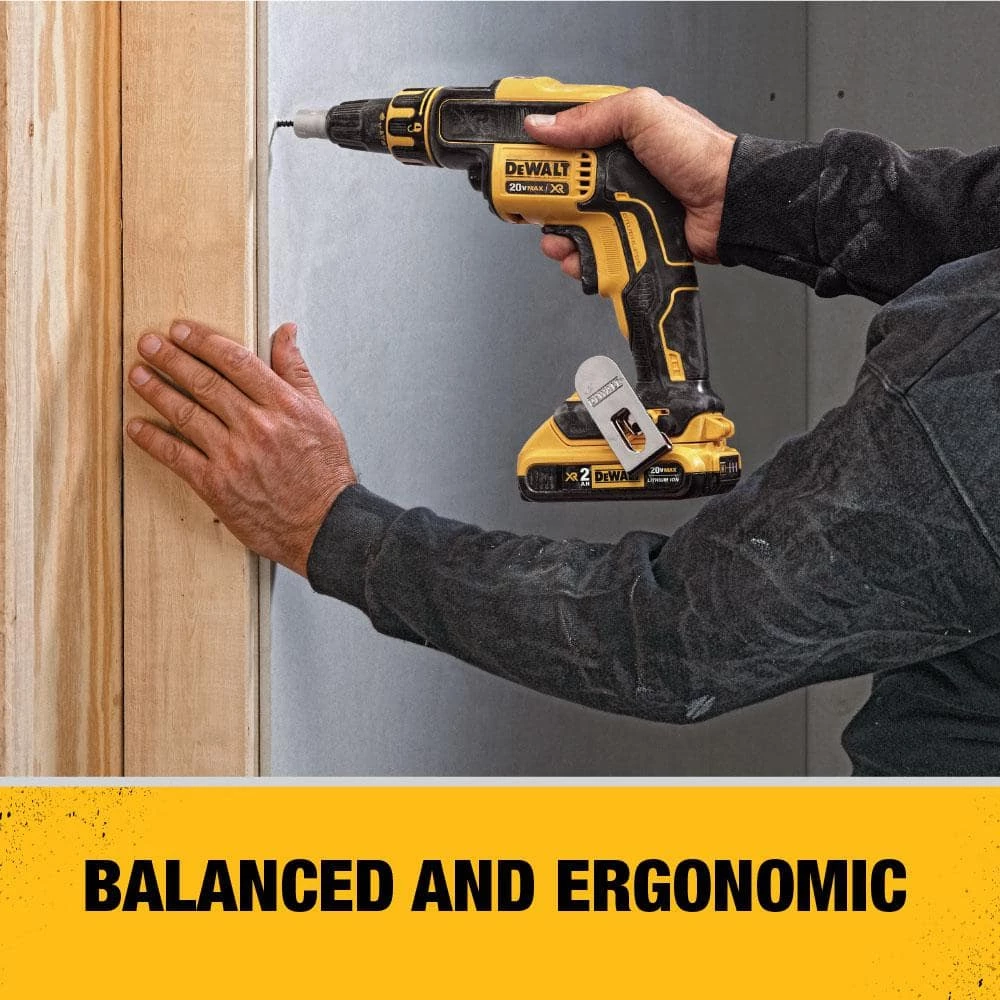 DEWALT 20-Volt MAX XR Cordless Brushless Drywall Screw Gun with (2) 20-Volt 2.0Ah Batteries & Charger 7 DEWALT 20-Volt MAX XR Cordless Brushless Drywall Screw Gun with (2) 20-Volt 2.0Ah Batteries & Charger - Image 7