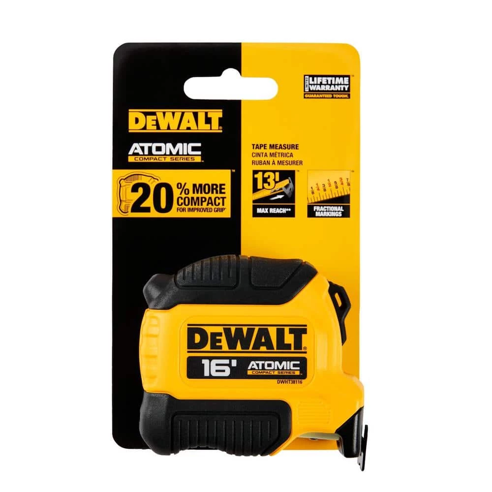 DEWALT ATOMIC 16 ft. x 1-1/8 in. Tape Measure 3 DEWALT ATOMIC 16 ft. x 1-1/8 in. Tape Measure - Image 3