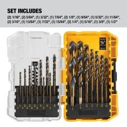DEWALT Black and Gold Drill Bit Set (21-Piece) -DEWALT Shop dewalt twist drill bits dwa1181 4f 1000